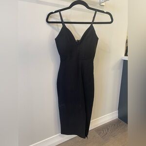Revamped Black Strappy Midi Dress